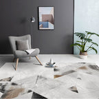 Scandinavian abstract printed rug multicolored polypropylene rug for indoors non-slip underside pet-friendly area rug for the living room