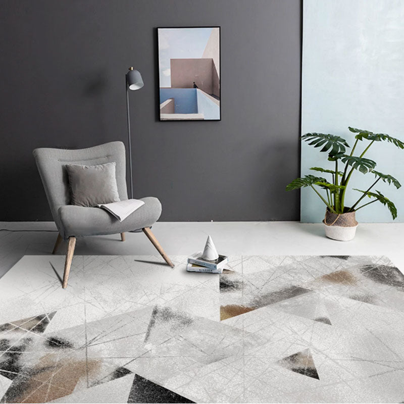 Scandinavian abstract printed rug multicolored polypropylene rug for indoors non-slip underside pet-friendly area rug for the living room
