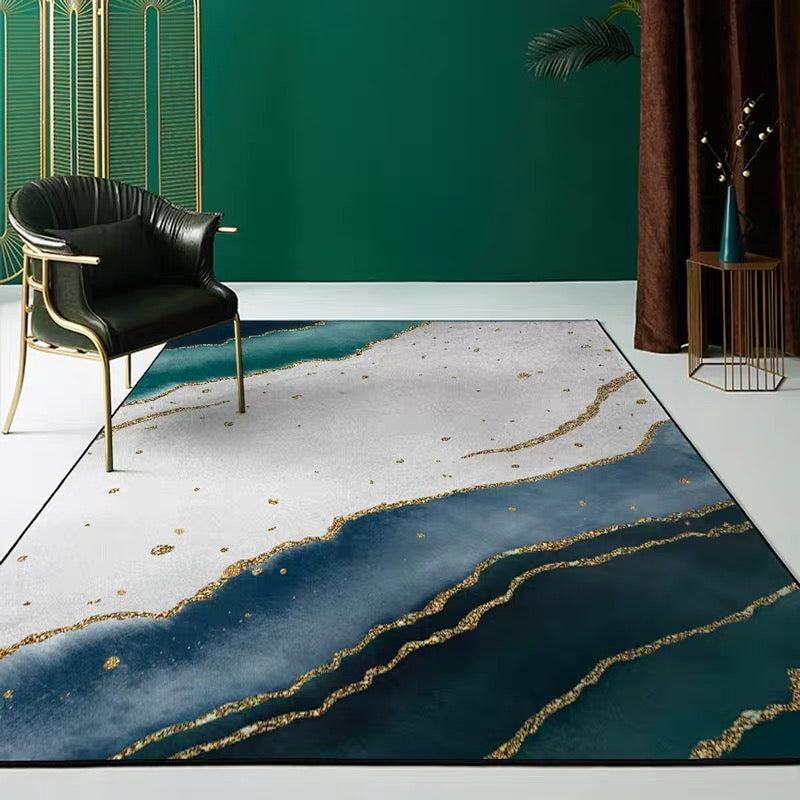 Scandinavian abstract printed rug multicolored synthetic indoor rug pet-friendly easy-care washable rug for room
