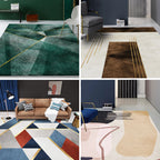 New Geometric Printed Carpet Multicolored Synthetic Area Rug Non-Slip Back Stain-Resistant Indoor Rug for Living Room
