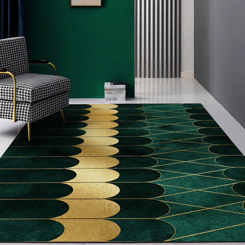 New Geometrically Printed Carpet Multicolored Polypropylene Area Rug With Non-Slip Backing Pet-Friendly Rug For Living Room