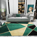 Calming geometric printed rug Multicolored polyester indoor rug Easy care pet-friendly area rug for living room