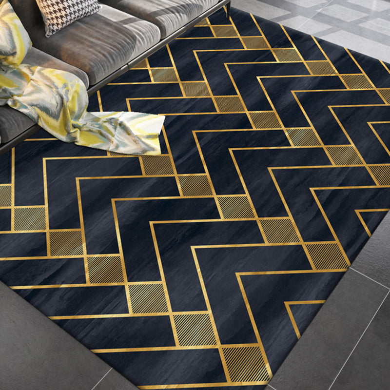 Simple rug for the living room multicolored geometric printed rug cotton blend non-slip backing easy care rug