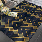 Simple rug for the living room multicolored geometric printed rug cotton blend non-slip backing easy care rug