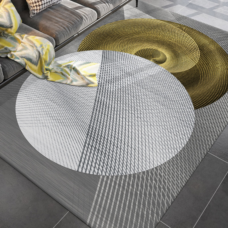 Simple rug for the living room multicolored geometric printed rug cotton blend non-slip backing easy care rug