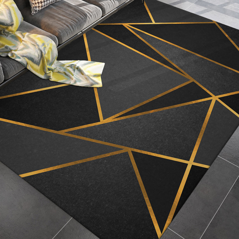 Simple rug for the living room multicolored geometric printed rug cotton blend non-slip backing easy care rug