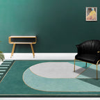 Multi Color Calming Area Rug Cotton Blend Geometric Printed Area Carpet Non-Slip Back Easy Care Indoor Rug for Living Room