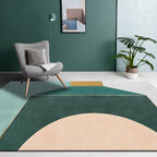 Multi Color Calming Area Rug Cotton Blend Geometric Printed Area Carpet Non-Slip Back Easy Care Indoor Rug for Living Room