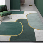 Multi Color Calming Area Rug Cotton Blend Geometric Printed Area Carpet Non-Slip Back Easy Care Indoor Rug for Living Room