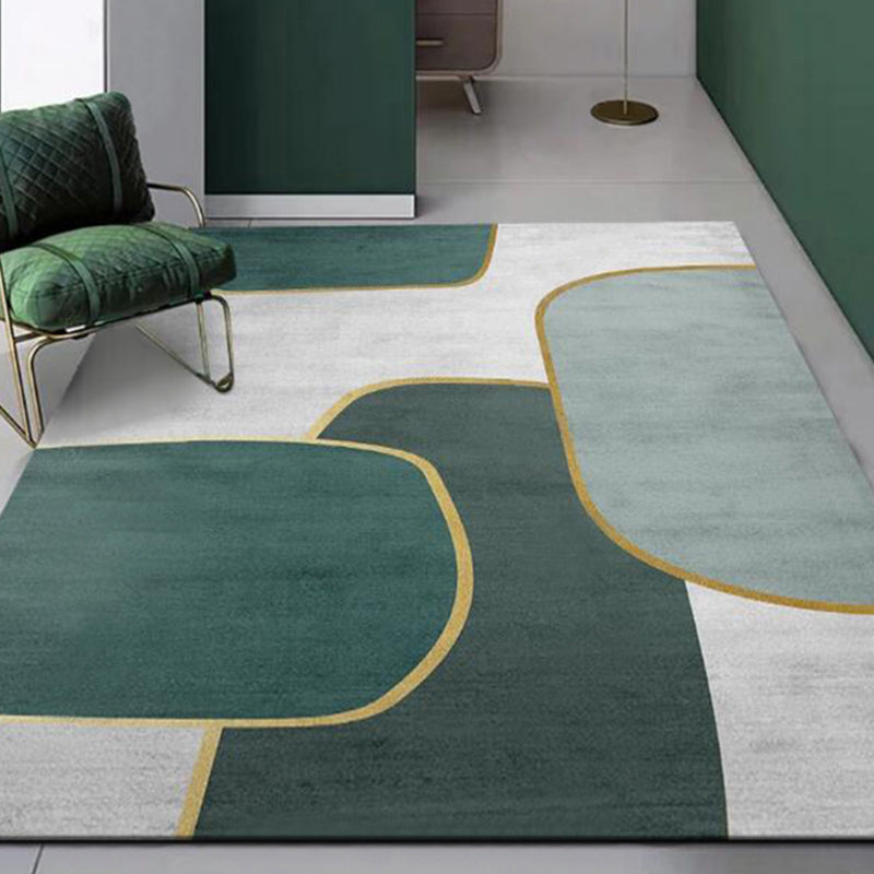Multi Color Calming Area Rug Cotton Blend Geometric Printed Area Carpet Non-Slip Back Easy Care Indoor Rug for Living Room