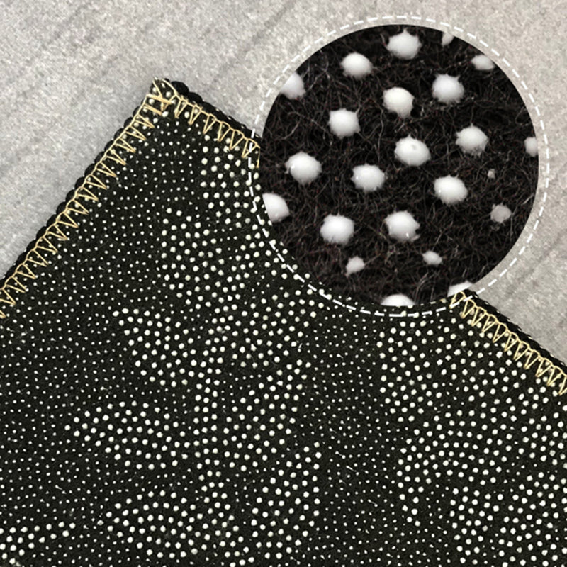 Nordic Geometric Printed Rug Black Cotton Blend Area Rug Non-slip Pet Friendly Easy Care Indoor Runner for the Living Room