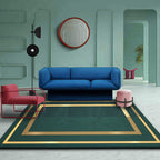 Multicolor Geometric Printed Rug Cotton Blend New Area Rug Non-Slip Backing Pet-Friendly Indoor Rug for the Living Room