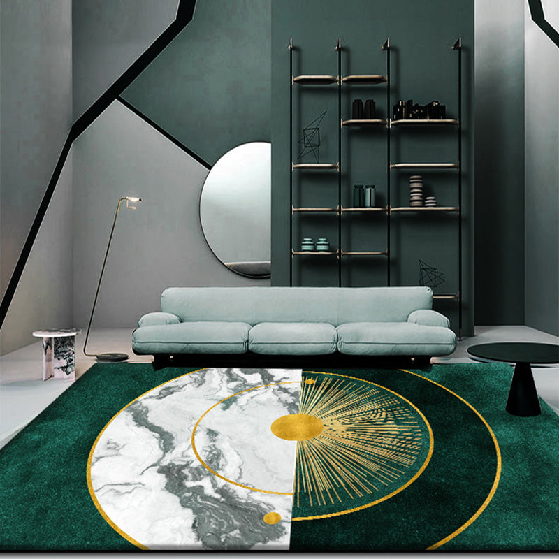 Multicolor Geometric Printed Rug Cotton Blend New Area Rug Non-Slip Backing Pet-Friendly Indoor Rug for the Living Room