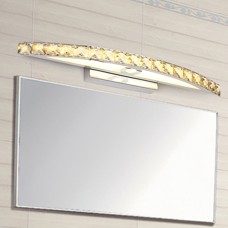 Crystal Arch Wall Light Sconces Modernist LED Vanity Light Fixture for Bathroom