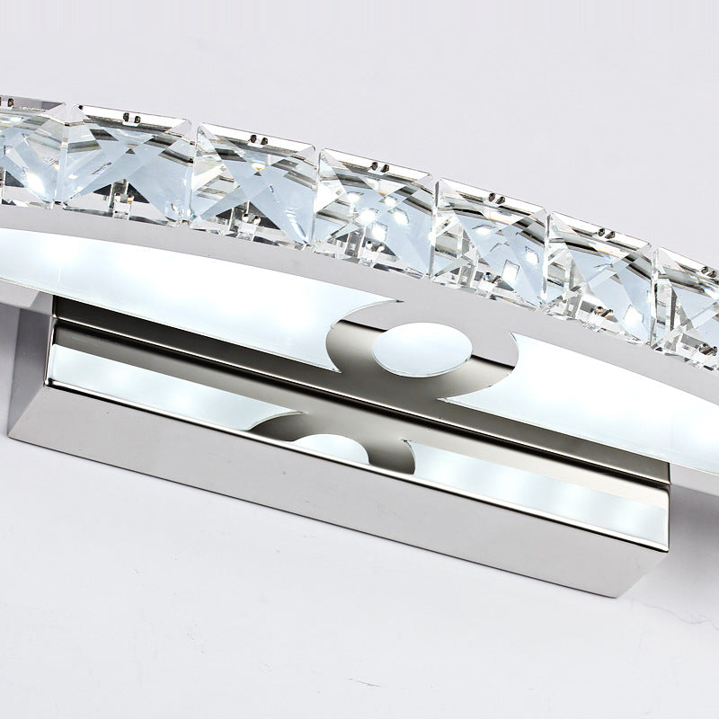 Crystal Arch Wall Light Sconces Modernist LED Vanity Light Fixture for Bathroom