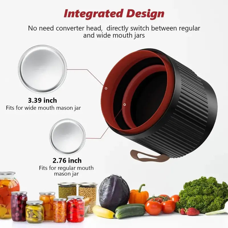 Air-tight lid sealer — Mason jar closure with immediate sealing capability