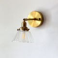 Minimalist Rejuvenation Rotating Wall Lighting Single Lamps Glass Wall Lamp in Brass for Living Room