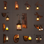 Nautical Geometric Wall Lamp Wooden Wall Mount Lighting for Living Room