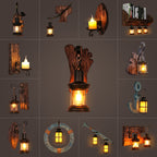 Nautical Geometric Wall Lamp Wooden Wall Mount Lighting for Living Room