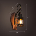Nautical Geometric Wall Lamp Wooden Wall Mount Lighting for Living Room