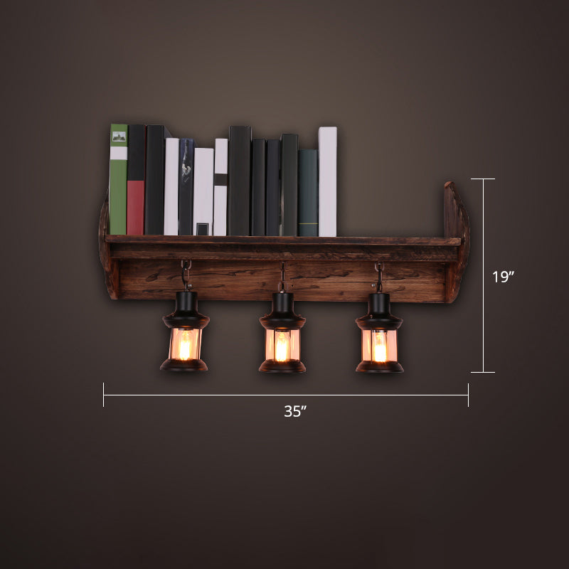 Nautical Geometric Wall Lamp Wooden Wall Mount Lighting for Living Room