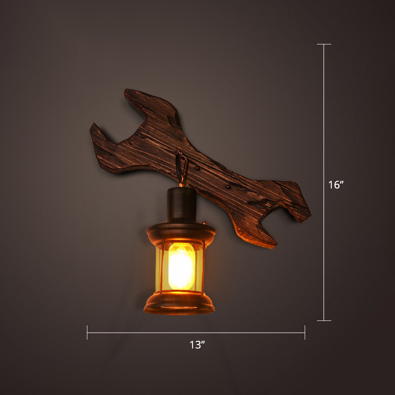 Nautical Geometric Wall Lamp Wooden Wall Mount Lighting for Living Room