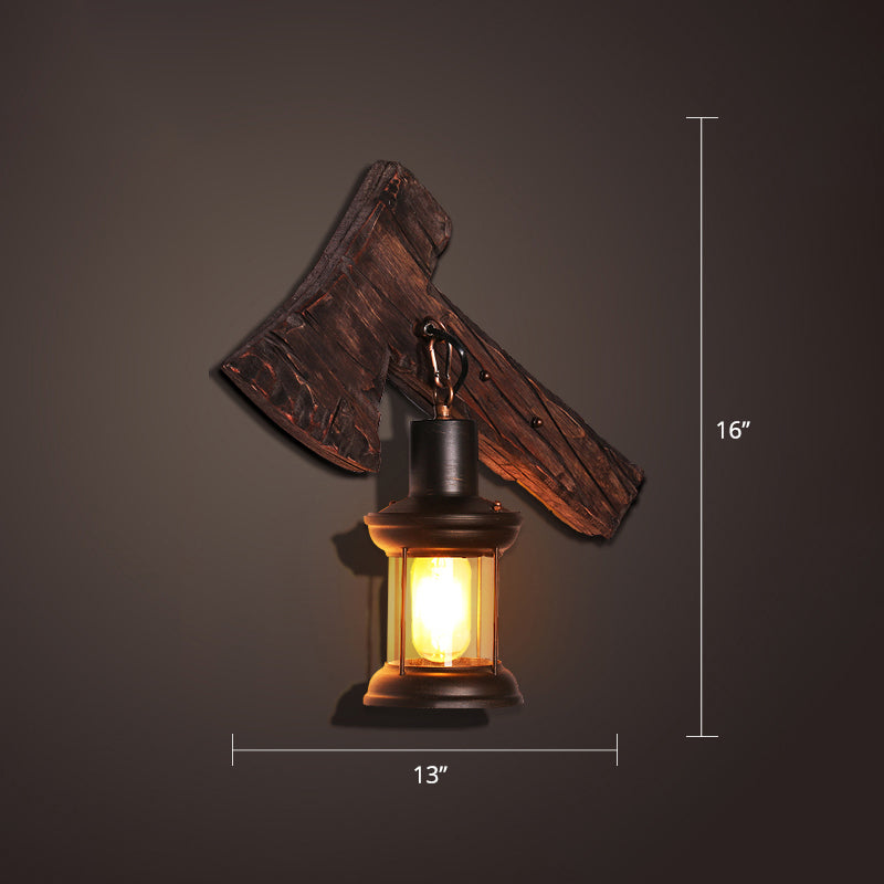 Nautical Geometric Wall Lamp Wooden Wall Mount Lighting for Living Room