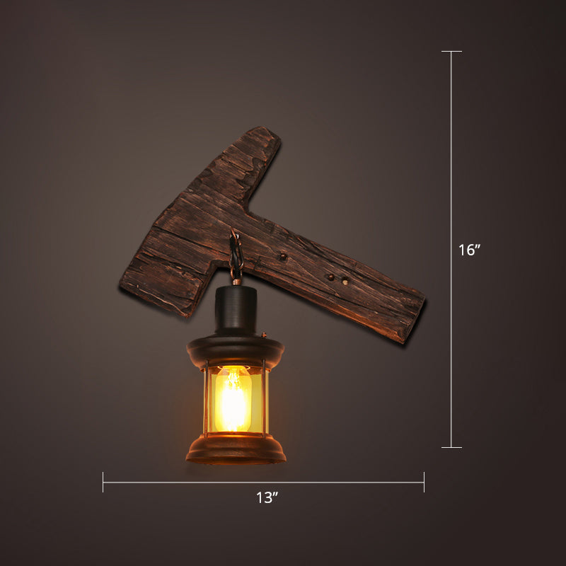 Nautical Geometric Wall Lamp Wooden Wall Mount Lighting for Living Room