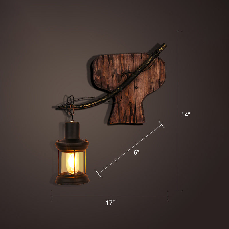 Nautical Geometric Wall Lamp Wooden Wall Mount Lighting for Living Room