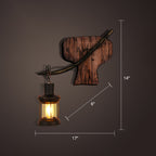 Nautical Geometric Wall Lamp Wooden Wall Mount Lighting for Living Room