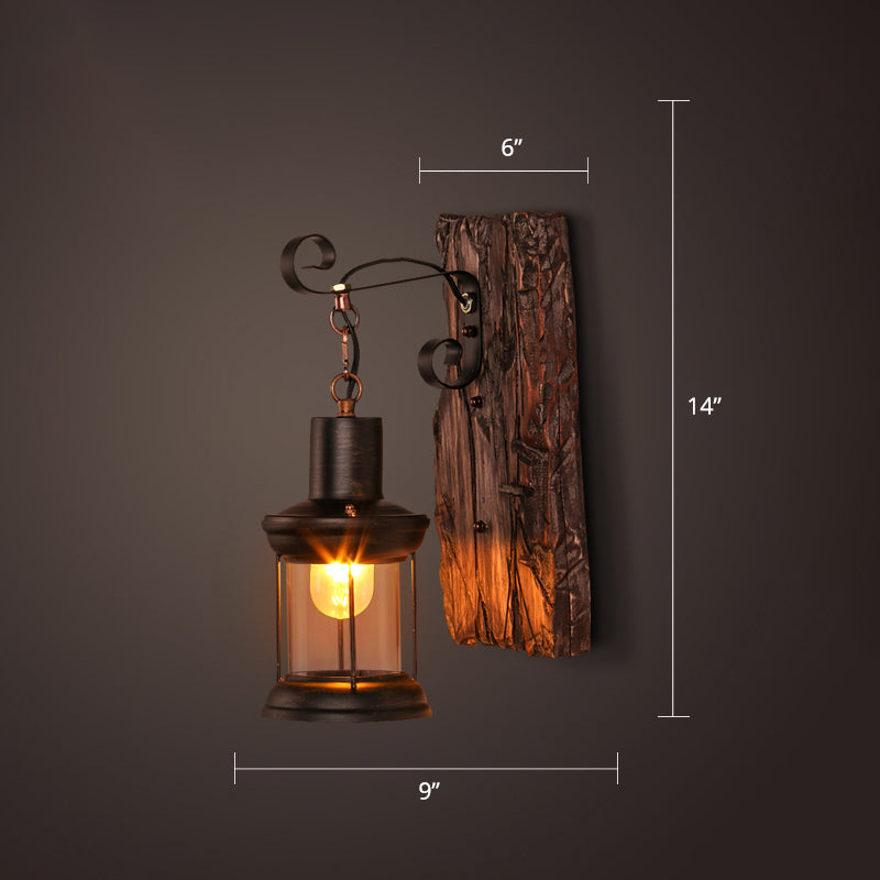 Nautical Geometric Wall Lamp Wooden Wall Mount Lighting for Living Room