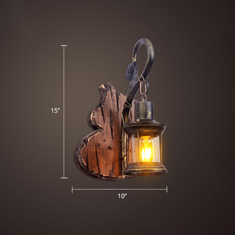 Nautical Geometric Wall Lamp Wooden Wall Mount Lighting for Living Room