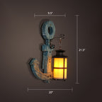 Nautical Geometric Wall Lamp Wooden Wall Mount Lighting for Living Room
