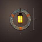 Nautical Geometric Wall Lamp Wooden Wall Mount Lighting for Living Room