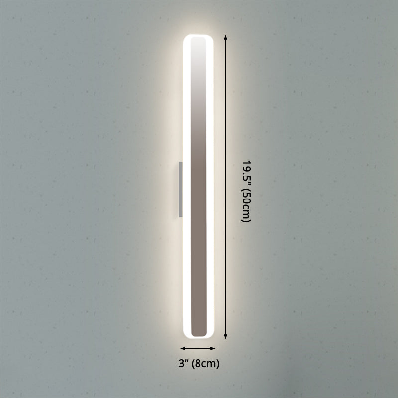 Contemporary 16"/20" wide LED vanity lamp with acrylic-colored shade white rectangular mirror lamp in warm/white light