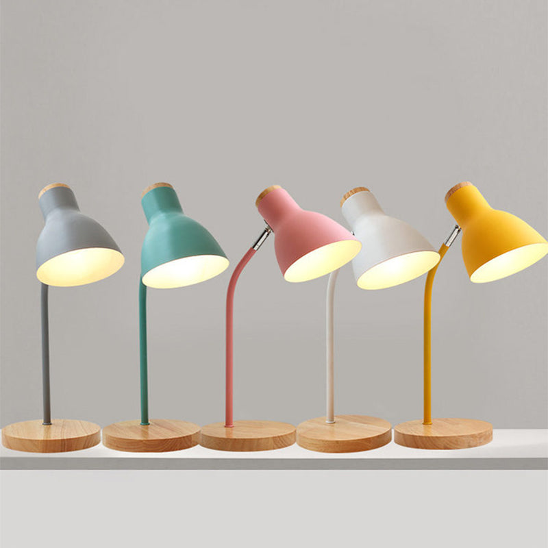 Flashlight-shaped swivel table lamp Macaron Metal 1-light night lamp for children's room
