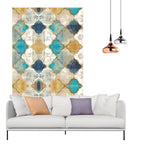 Olden Geometric Printed Carpet Multicolored Synthetic Carpet Non-Slip Rug Stain-Resistant Carpet for the living room