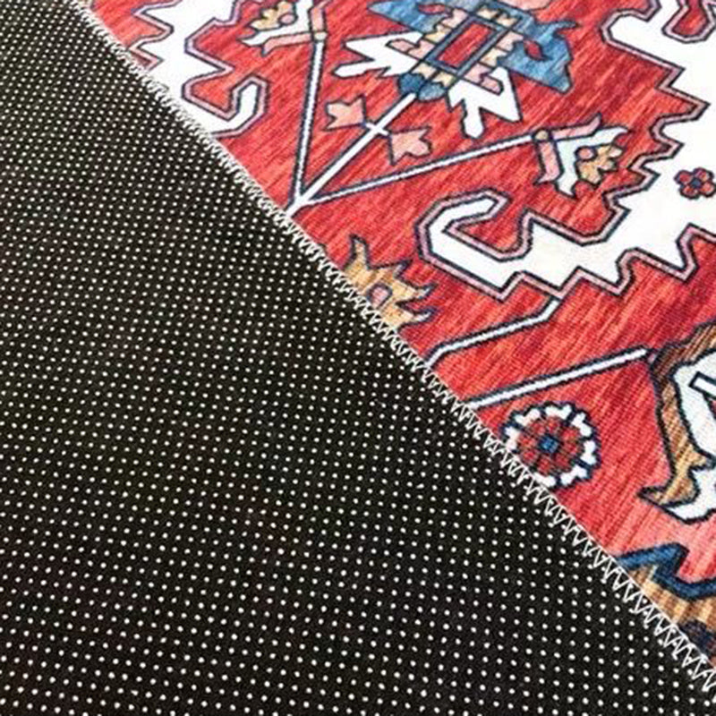 Multi Color Living Room Rug Persian Geometric Printed Indoor Rug Cotton Blend Non-Slip Easy Maintenance Area Rug