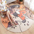 Multicolor Novelty Carpet Lambswool Cartoon-printed Carpet with Non-slip Backing Easy-care Indoor Carpet for Kids