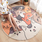 Multicolor Novelty Carpet Lambswool Cartoon-printed Carpet with Non-slip Backing Easy-care Indoor Carpet for Kids