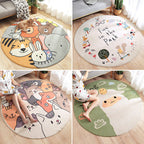 Multicolor Novelty Carpet Lambswool Cartoon-printed Carpet with Non-slip Backing Easy-care Indoor Carpet for Kids