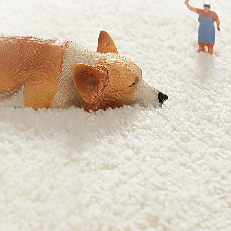 Multicolor Novelty Carpet Lambswool Cartoon-printed Carpet with Non-slip Backing Easy-care Indoor Carpet for Kids