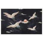 Nordic Crane Pattern Rug Multi-Color Synthetic Area Rug Pet-Friendly Easy Maintenance Stain-Resistant Carpet for Room