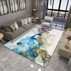 Novelty Living Room Rug Multicolored Patterned Area Rug Non-Slip Backing Pet-Friendly Washable Indoor Rug