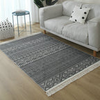 Simple Living Room Rug Multicolored Geometric Printed Area Rug Cotton Pet Friendly Easy Care Indoor Rug