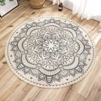 Moroccan geometric printed carpet Multicolored cotton rug easy-care pet-friendly indoor rug for the bedroom