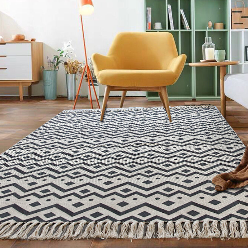 Multicolored Bedroom Rug Western Geometric Printed Area Rug Cotton Easy Care Pet Friendly Indoor Rug