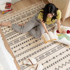 Multicolored Bedroom Rug Western Geometric Printed Area Rug Cotton Easy Care Pet Friendly Indoor Rug