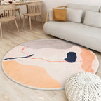 Multi-Color Nordic Rug Polypropylene Stripe Pattern Area Rug Non-Slip Backing Pet-Friendly Indoor Carpet for the Living Room