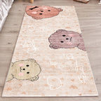 Cute Bedroom Rug Multicolored Cartoon Print Indoor Rug Polyester Anti-Slip Back Pet-Friendly Carpet